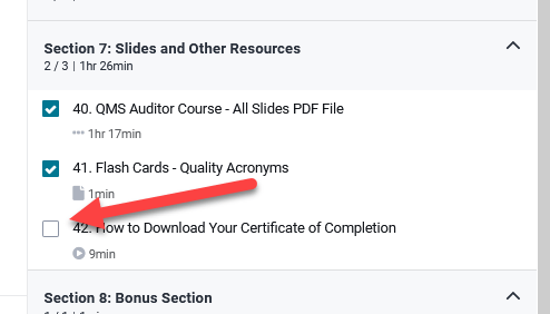 udemy course certificate
